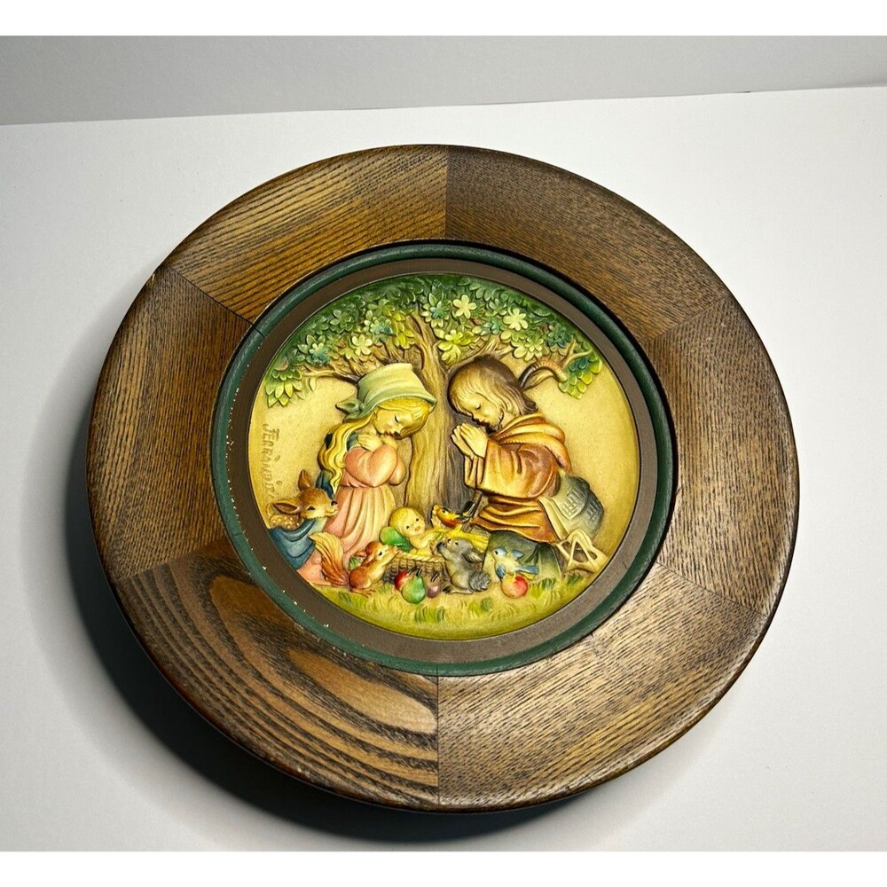 ANRI Christmas Plate 1976 Limited Edition Carved Wood Handmade 10in N.0967